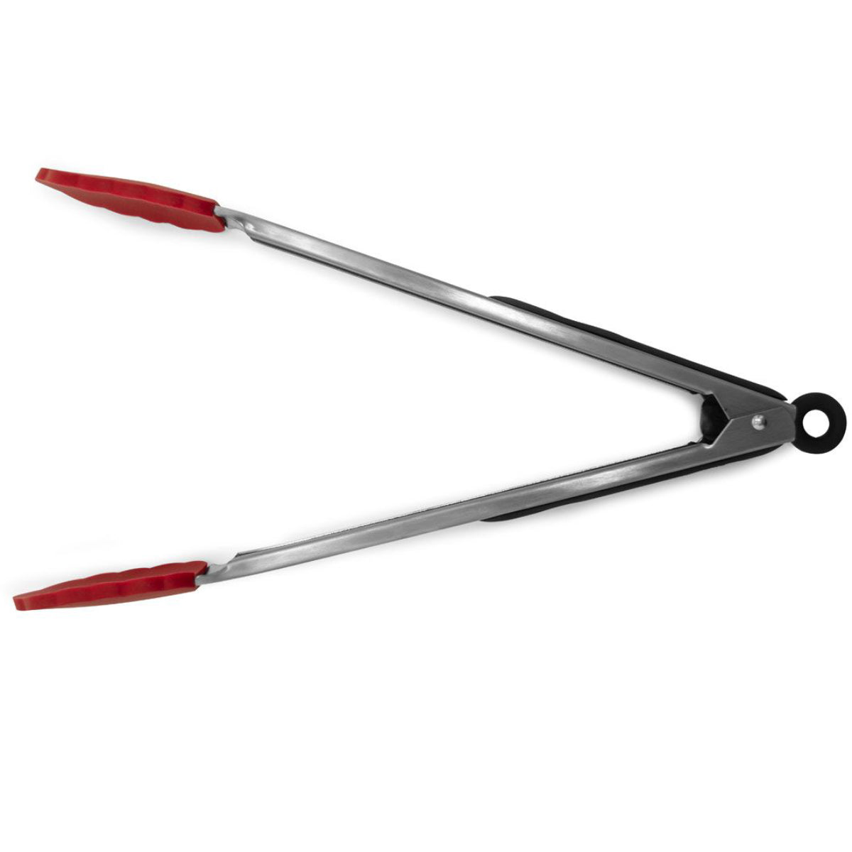 Starfrit 12" Silicone Tongs - Red/Silver