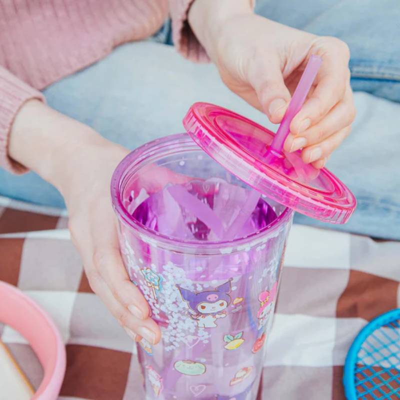 Sanrio Hello Kitty and Friends Toss Pattern 32 oz Confetti Cold Cup - Pink