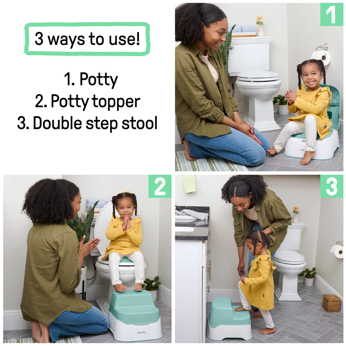 Ingenuity Prepare to Potty 3-in-1 System - Green/White