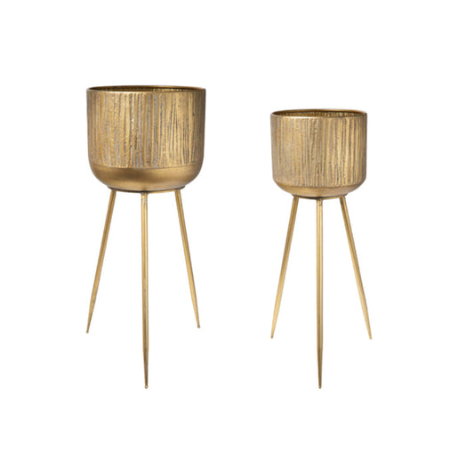 Urban Trends Collection 30" Planter with Removable Tripod Stand (Set of 2) - Copper