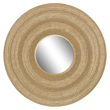 UMA Enterprises Contemporary 40" Starburst Round Wall Mirror in Metal - Brown