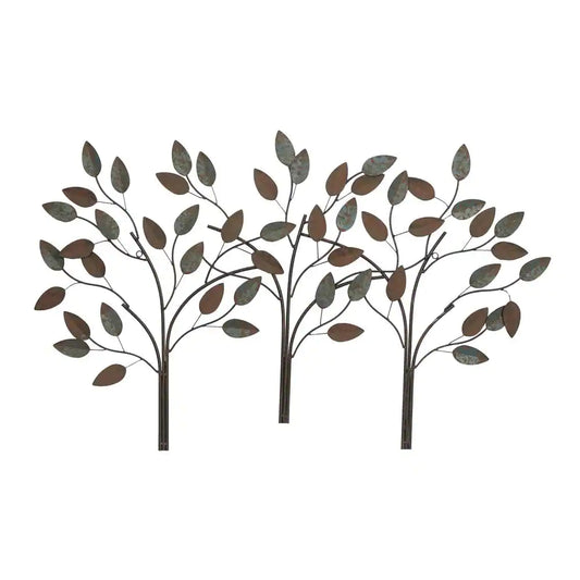 Decoración de pared tradicional con forma de árbol de metal de UMA Enterprises, color marrón