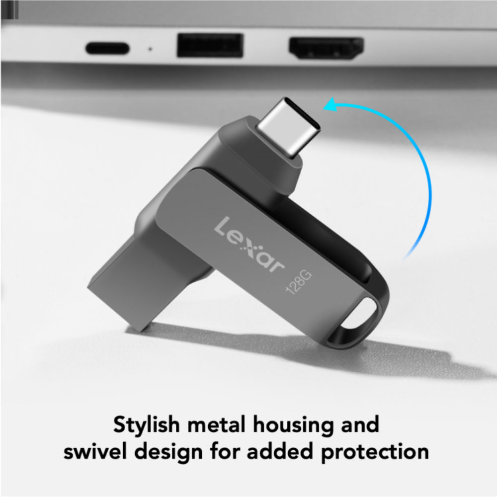 Lexar LJDD400 256GB JumpDrive D400 USB 3.2 Gen 1 Type-C Dual Drive - Gray