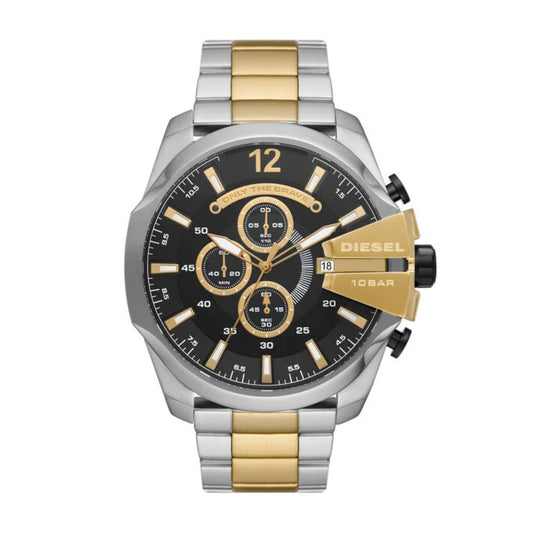 Diesel Mega Chief Men's Two-Tone Bracelet Watch - Black Dial