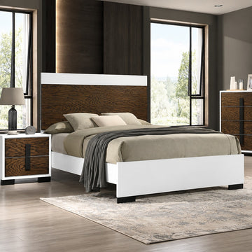 Lenox Queen Size Bed by Best Home - White/Brown
