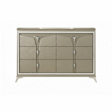 Royal 39" Dresser with 6 Drawers by Best Home - Gray/Silver