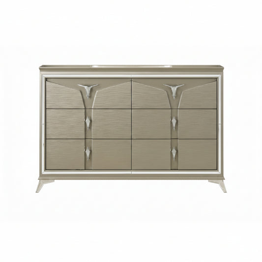 Royal 39" Dresser with 6 Drawers by Best Home - Gray/Silver