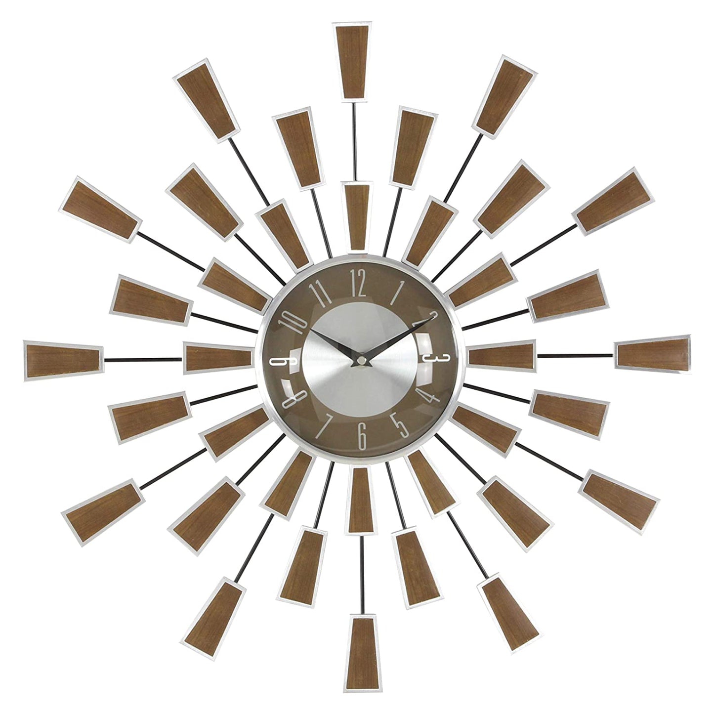 UMA Enterprises Modern 22" Abstract Wall Clock in Metal - Brown