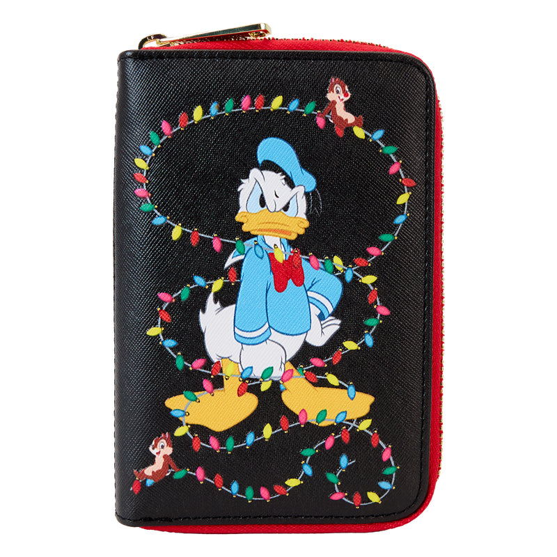 Loungefly Disney Mickey and Friends Christmas Light Decorations Zip Wallet- Multicolor