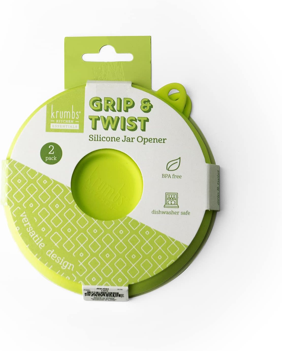 Abridor de frascos de silicona Grip &amp; Twist de Krumbs Kitchen Essentials, paquete de 2, surtido