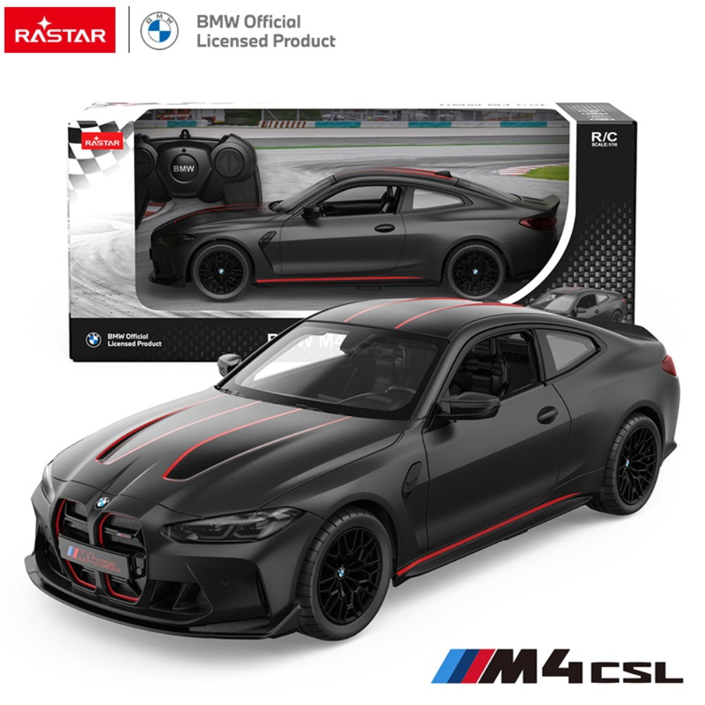 Coche de juguete a control remoto BMW M4 CSL Rastar RC 1:16 - Negro mate