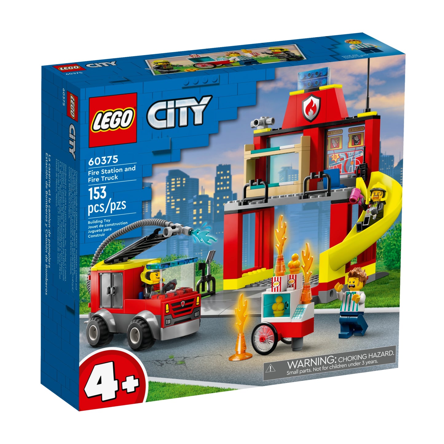 Set de construcción de juguetes LEGO City: estación de bomberos y camión de bomberos (153 piezas)