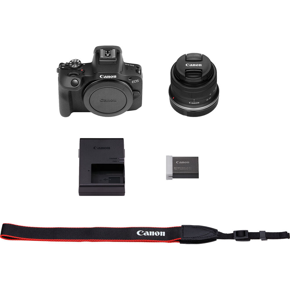 Canon EOS R100 Mirrorless Camera with 18-45mm Lens, Black