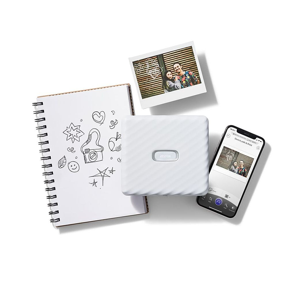 Fujifilm Instax Link Wide Wireless Photo Printer - Ash White