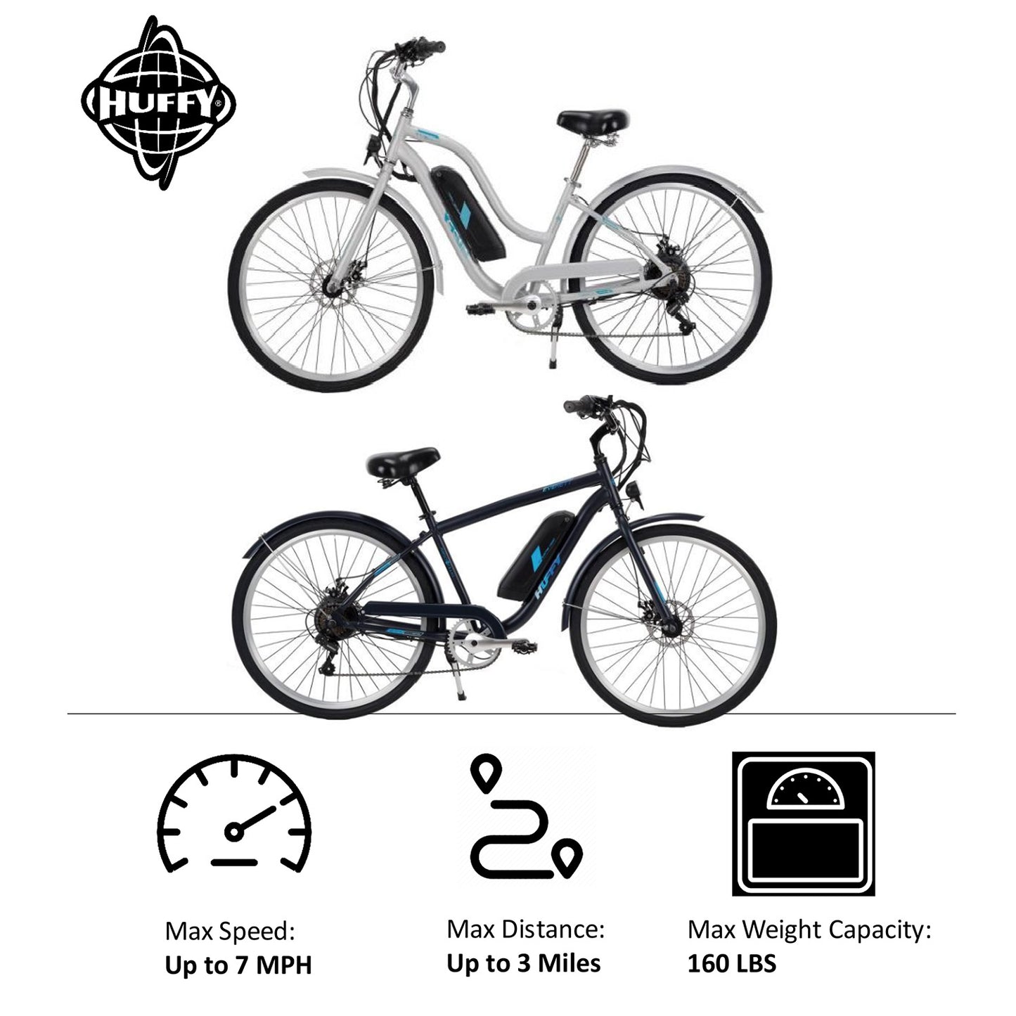 Huffy Everett Women's 27.5" Comfort Cruiser Electric Bike - Silver