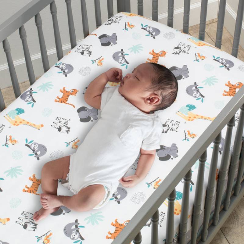 Juego de ropa de cama para cuna Bedtime Originals Mighty Jungle Animals (3 piezas), multicolor