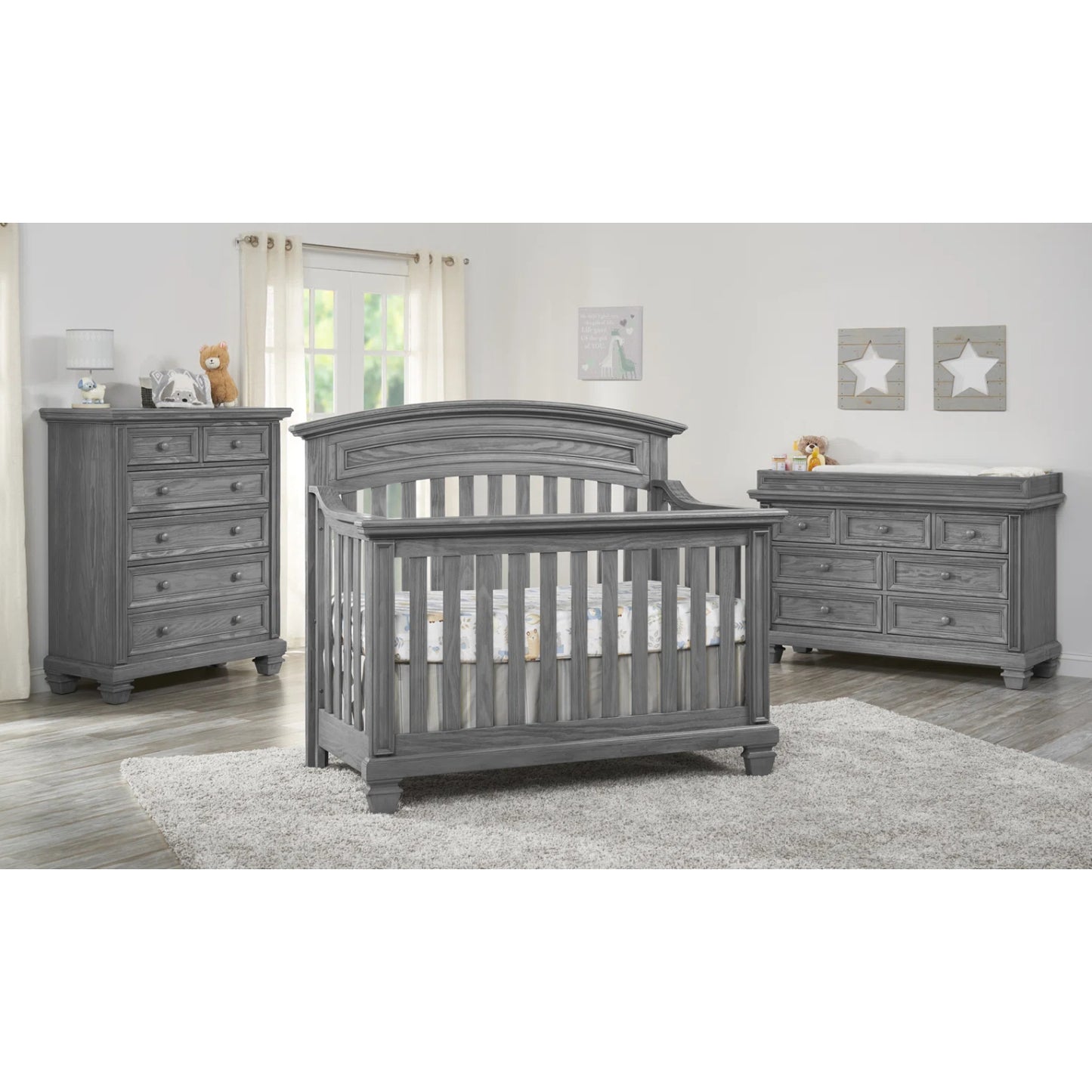 Soho Baby Richmond Brushed Gray 4-in-1 Convertible Crib