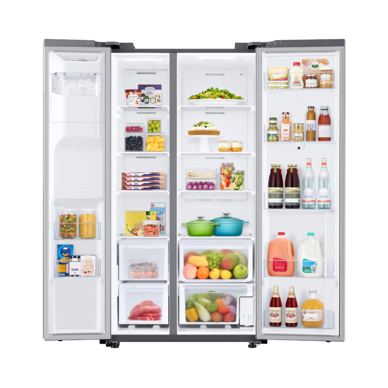 Refrigerador inteligente Samsung RS27T5561SR Family Hub de 26,7 pies cúbicos, de dos puertas, resistente a huellas dactilares, de acero inoxidable 