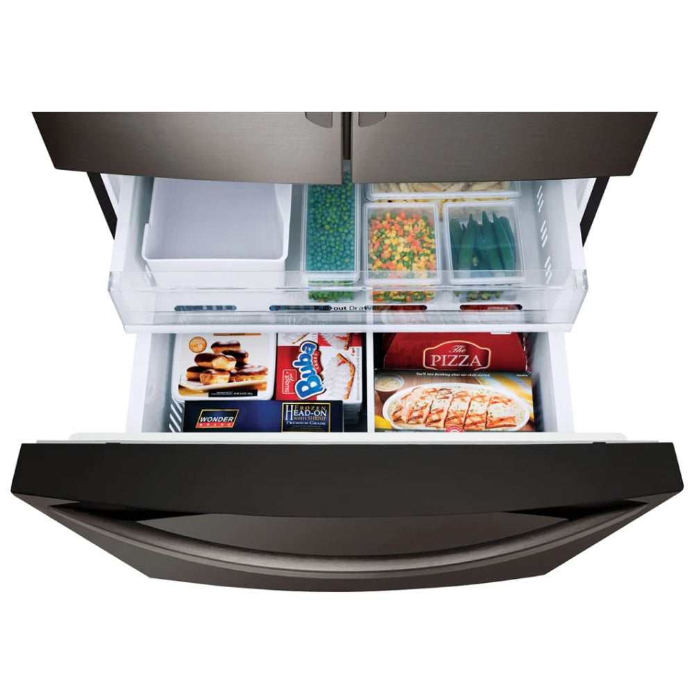 LG LFXS26973D 26 . Smart WiFi Enabled French Door Refrigerator - Black Stainless Steel - Curacao
