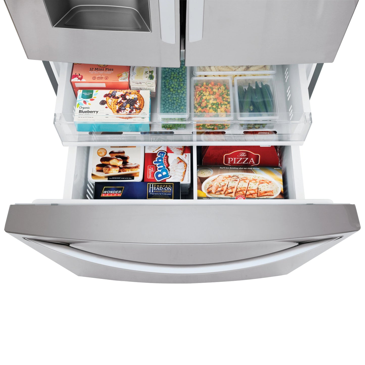 Refrigerador LG LRFS28XBS de 27,7 pies cúbicos con 3 puertas francesas y dispensador de hielo y agua - Acero inoxidable