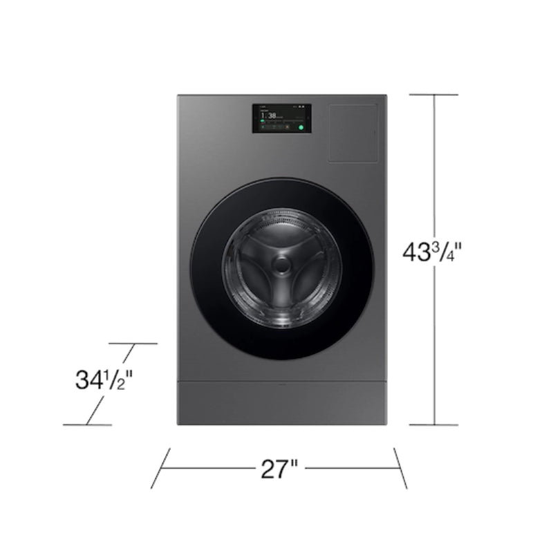 Samsung Bespoke WD53DBA900HZ 5.3 cu. ft. AI Laundry Combo All-in-One Washer and Ventless Heat Pump Dryer - Dark Steel