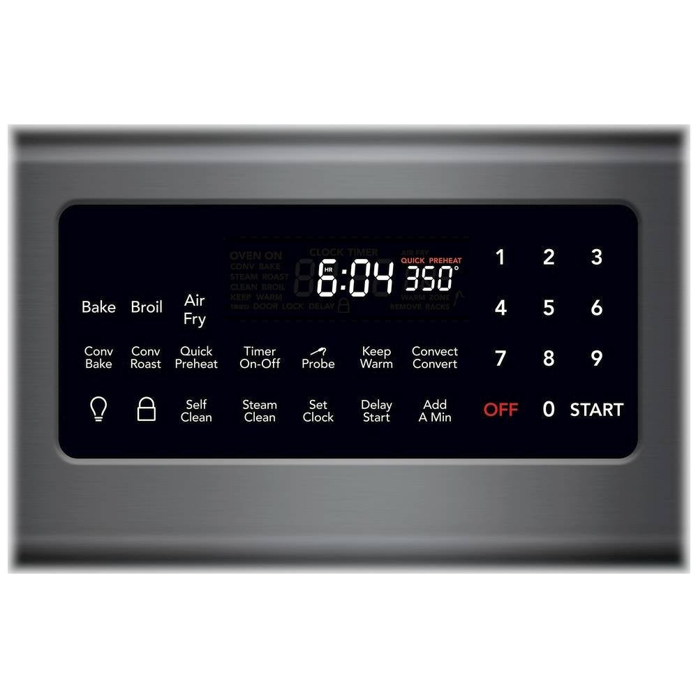 Cocina a gas independiente Frigidaire Gallery GCRG3060AD de 5,0 pies cúbicos con Air Fry - Acero inoxidable negro