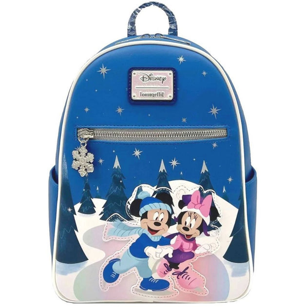 Loungefly Mickey Minnie Skating Mini Backpack - Blue– Curacao display picture 2