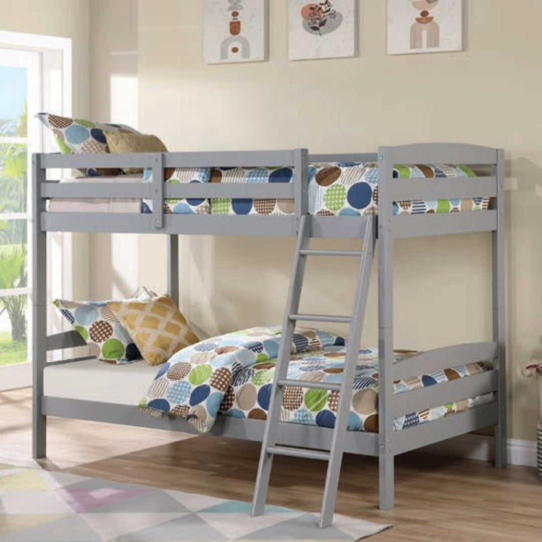 Candy Gray Twin Over Twin Bunk Bed