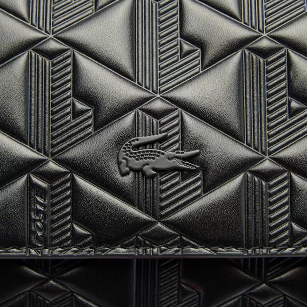 Lacoste Maheki Embossed Shoulder Bag - Black