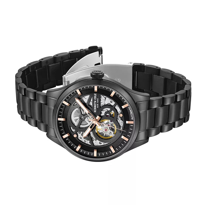 kenken☆　ブルコ Kenneth Cole New York Automatic Men's 42mm Bracelet Watch - Black