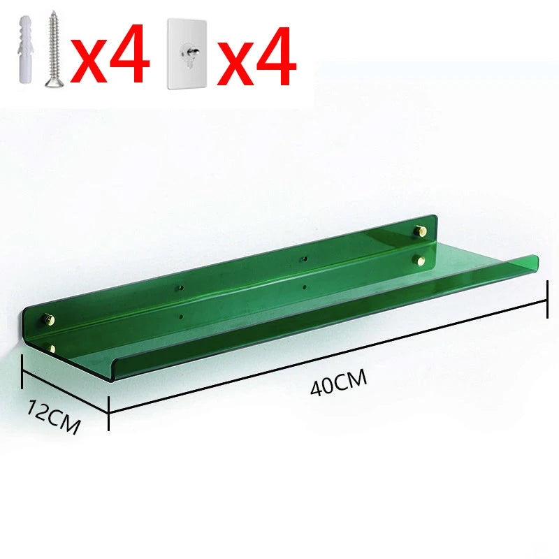Colorful Acrylic Floating Shelf Invisible Storage Rack for Bathroom Kitchen Living Room