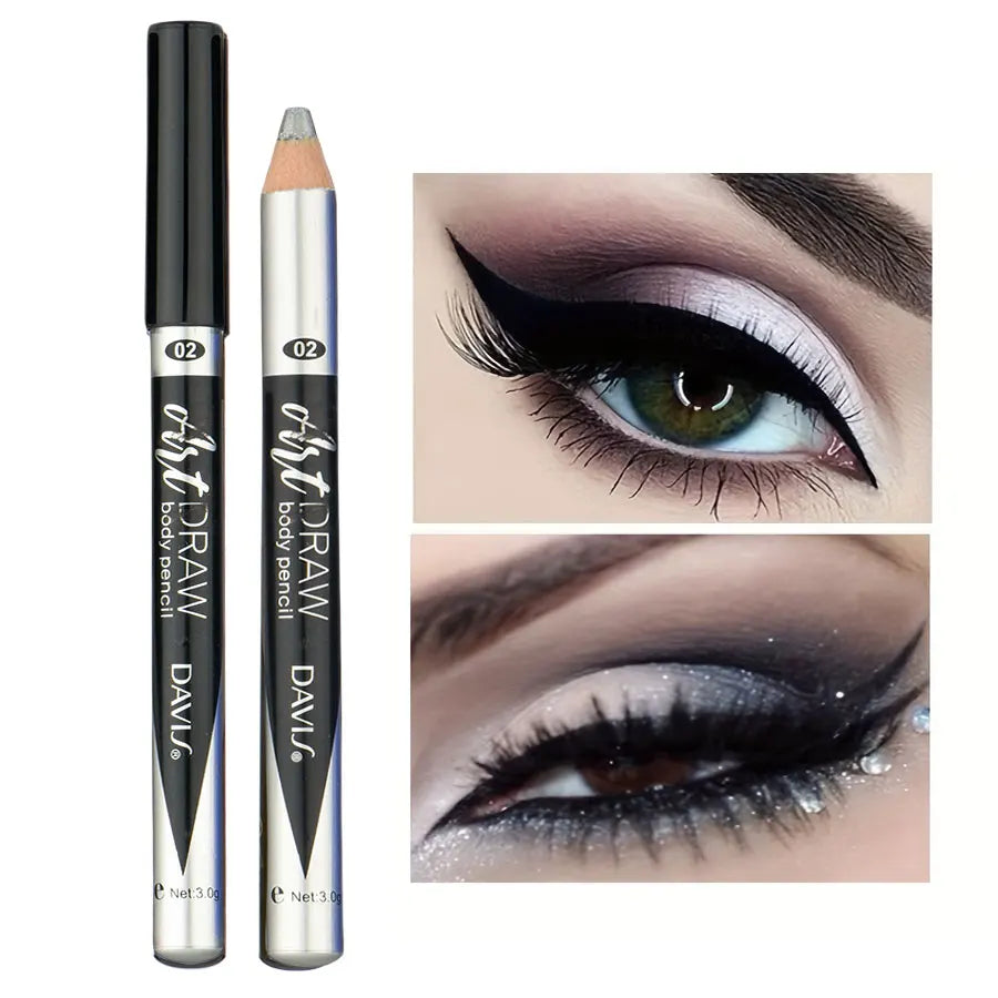 15 Color Eyeliner Lip Liner Pen, Black Blue Multicolor Metallic Pearly Glitter Matte Finish Punk Smokey Style Eye Makeup Pen