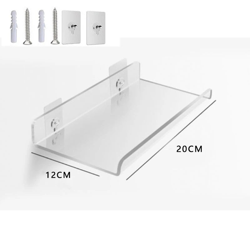 Colorful Acrylic Floating Shelf Invisible Storage Rack for Bathroom Kitchen Living Room