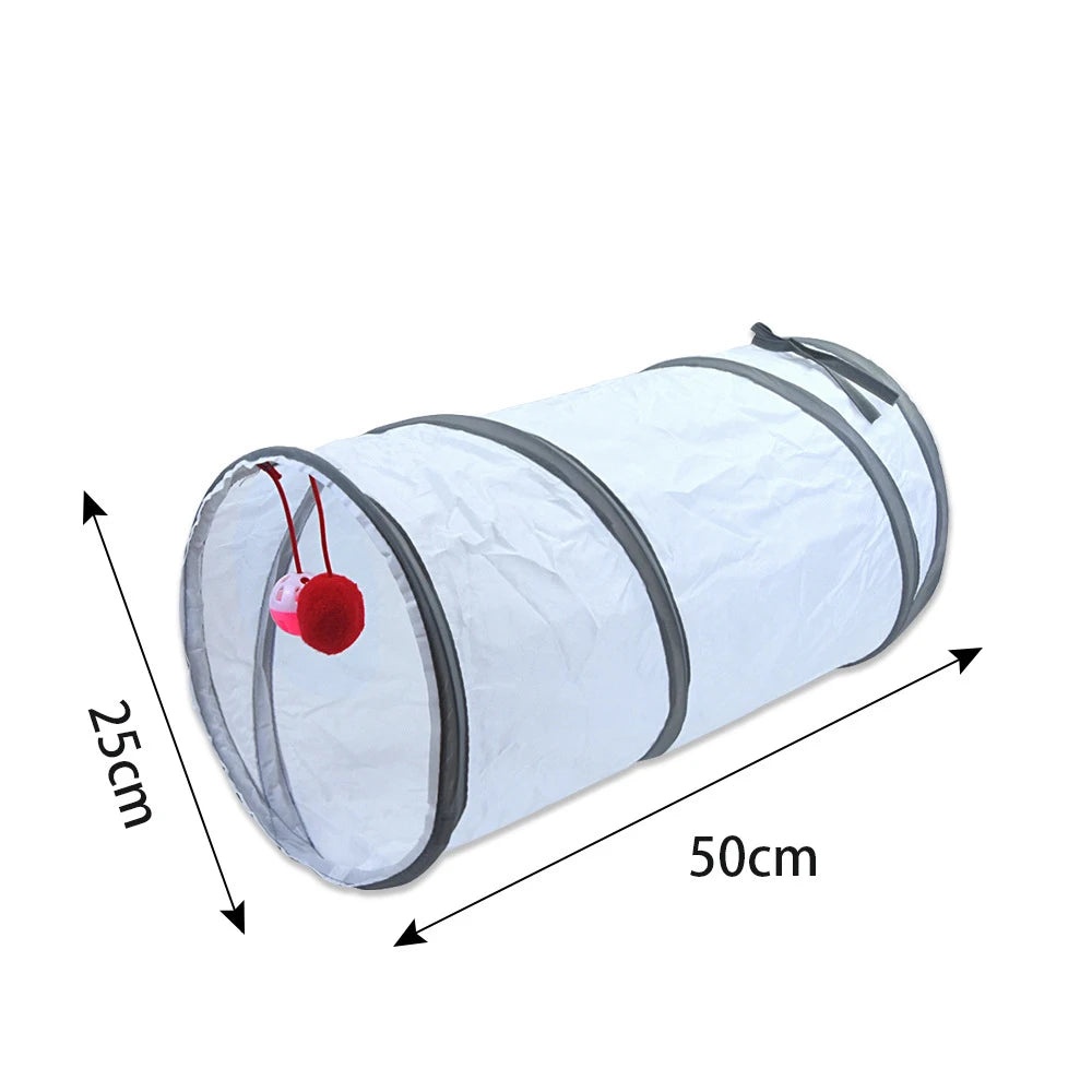 White Cat Tunnel Pet Supplies Funny Kitten Toys Foldable Toys For Cat Pet Training Interactive Fun Toy Play Tunnel Tube