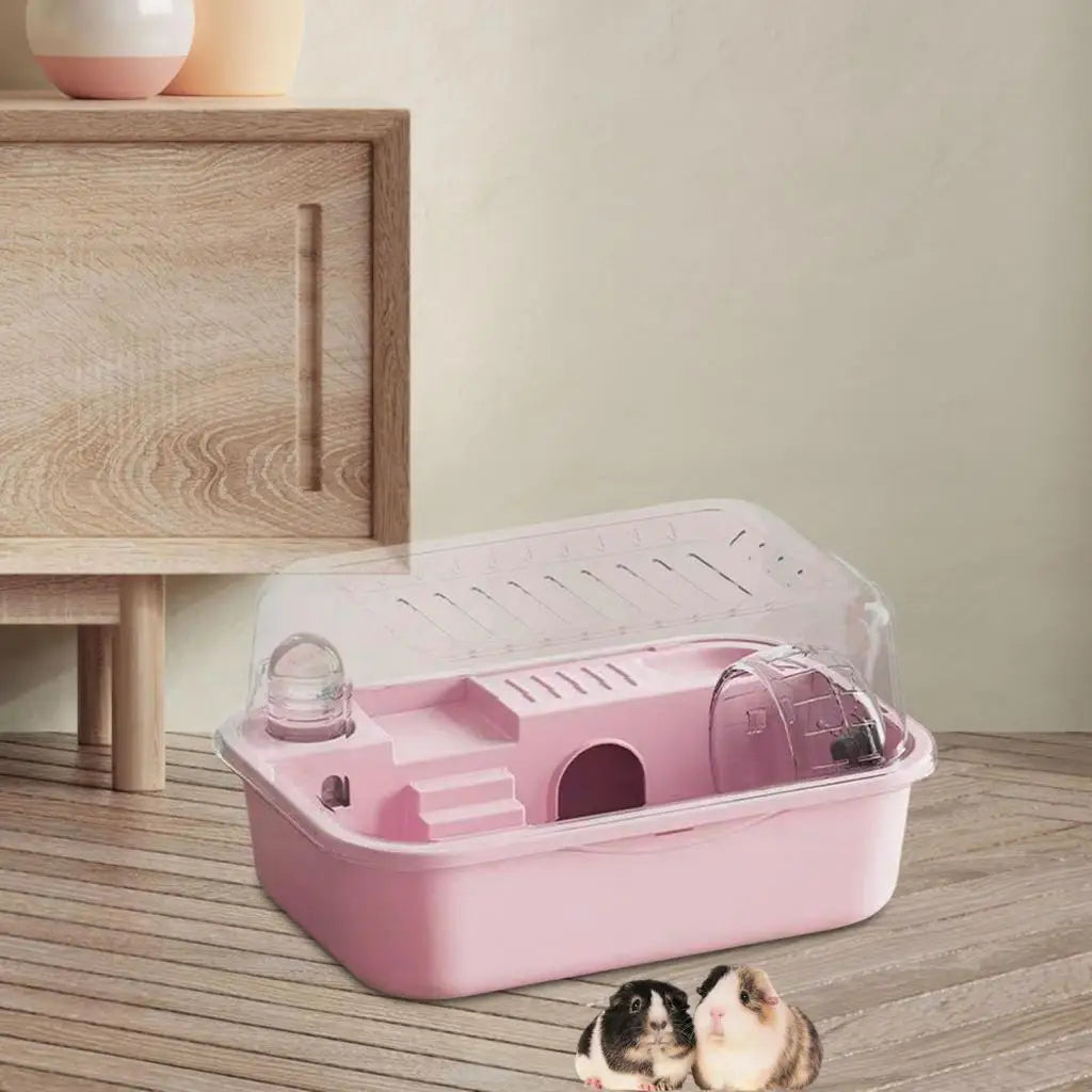 Hamster Habitat Openable Top Portable Hamster Cage for Rats Hedgehog Gerbils Large Hamster Cage Habitat Acrylic Cage Portable