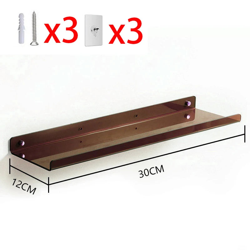 Colorful Acrylic Floating Shelf Invisible Storage Rack for Bathroom Kitchen Living Room