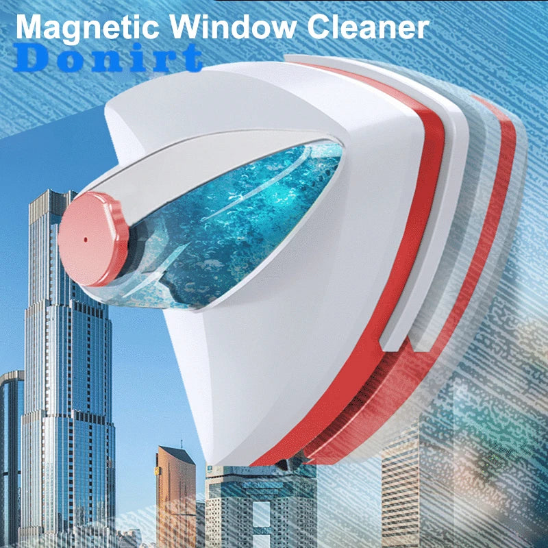 Magnetic Glass Window Cleaning Tool with Water Discharge Double Layer Wiper for Effortless Home Cleaning