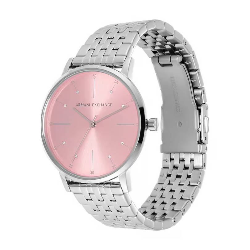 Armani Exchange Women's 36mm Silver Bracelet Watch - Pink Dial