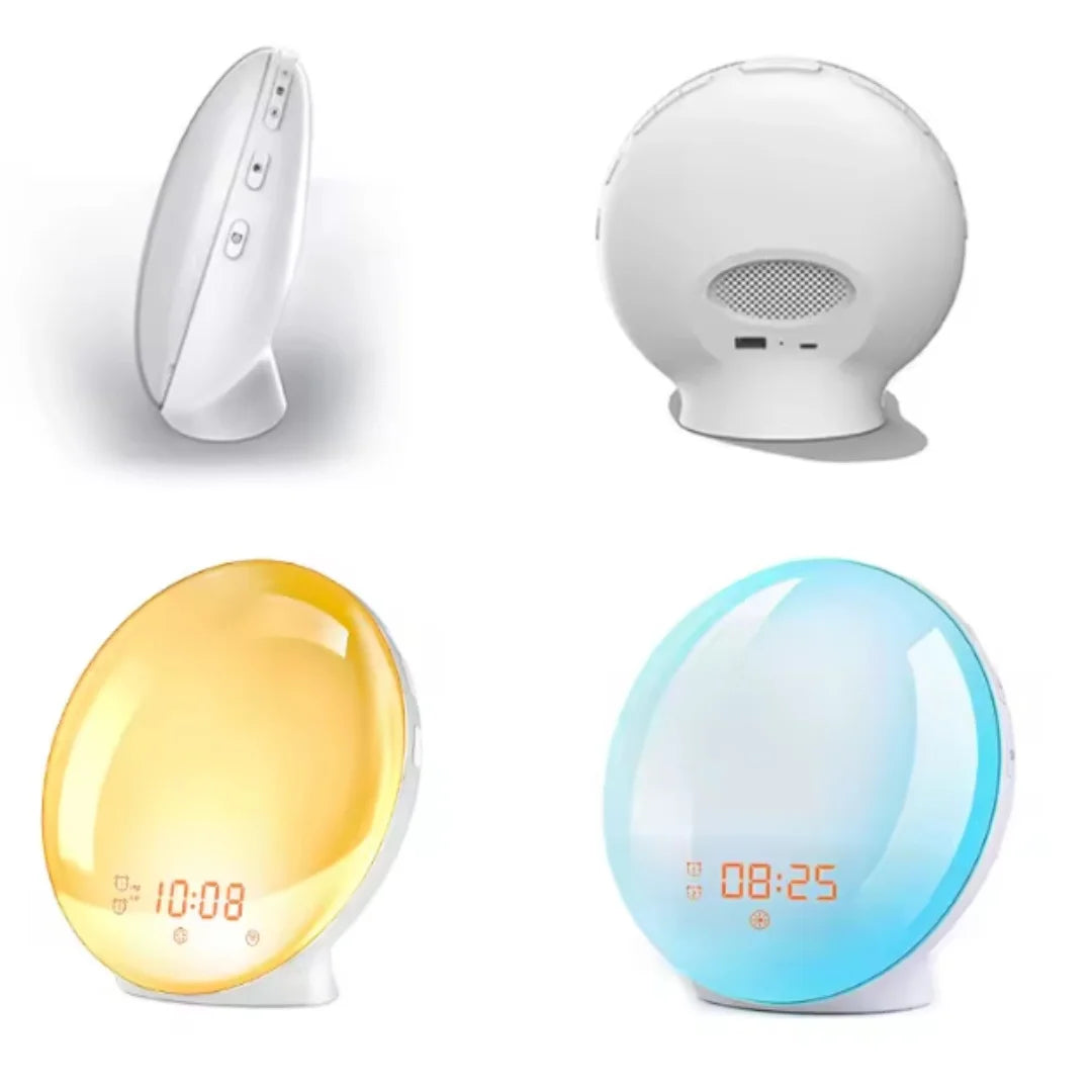 Sunrise Alarm Clock, Wake-Up Light Clock, Sunrise/Sunset Analog Digital Clock, Snooze Function, Night Light, Fm Radio Desk Clock