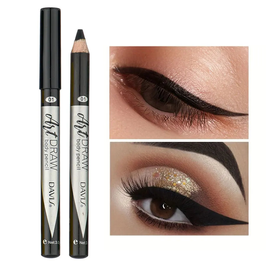 15 Color Eyeliner Lip Liner Pen, Black Blue Multicolor Metallic Pearly Glitter Matte Finish Punk Smokey Style Eye Makeup Pen