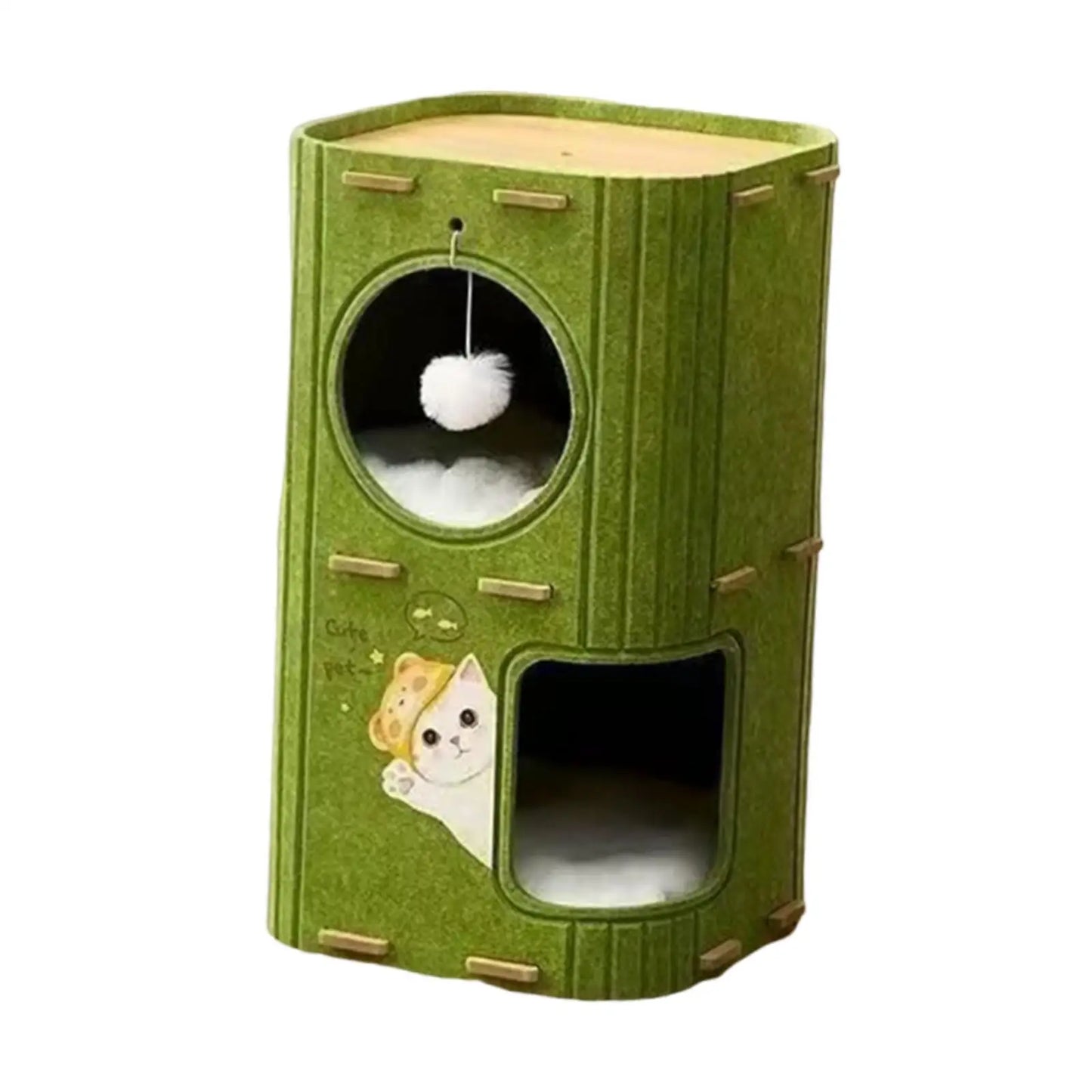 Felt Cat House Felt Sleeping Place Portable Play Hideout Cat Climbing Tree Tower Three layers Cat Cave Felt Cat Scratcher Posts