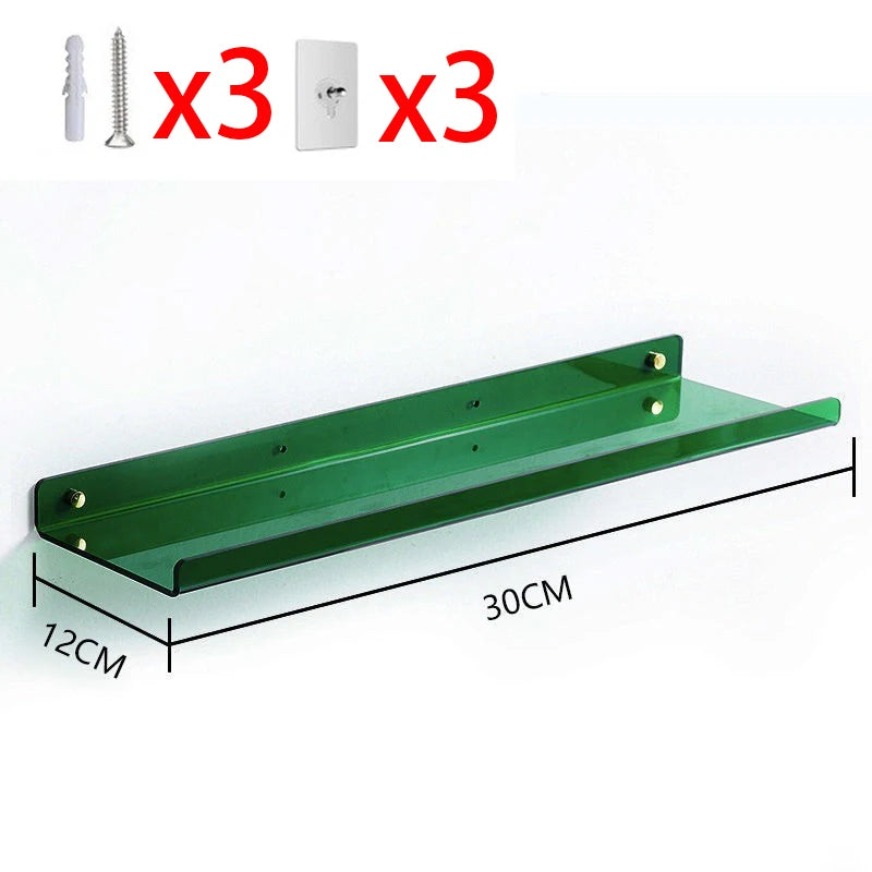 Colorful Acrylic Floating Shelf Invisible Storage Rack for Bathroom Kitchen Living Room
