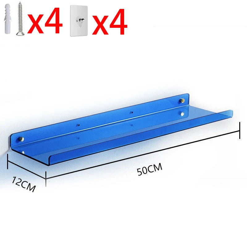 Colorful Acrylic Floating Shelf Invisible Storage Rack for Bathroom Kitchen Living Room