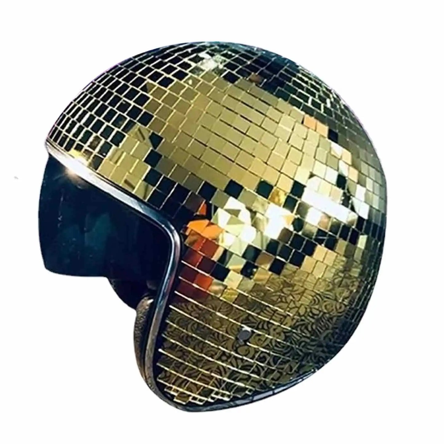 Classic Disco Ball Helmet Reflective Glitter Hat for Costume Parties and Events