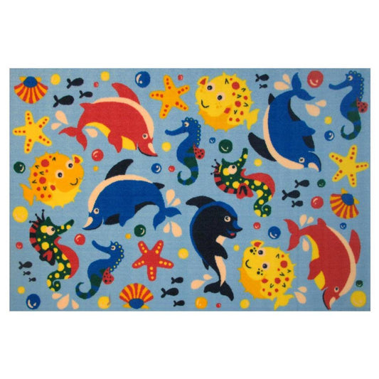 L.A Rugs Fun Time Aquarium Rectangular Area Rug - Blue
