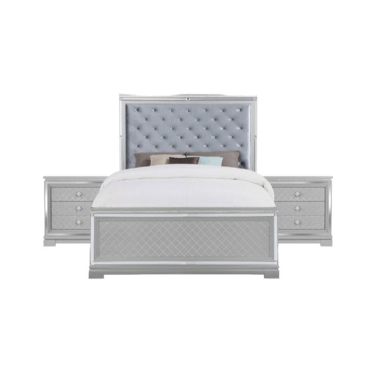 Belleterre Queen Bed with 2 Nightstands by Furniture of America - Gray