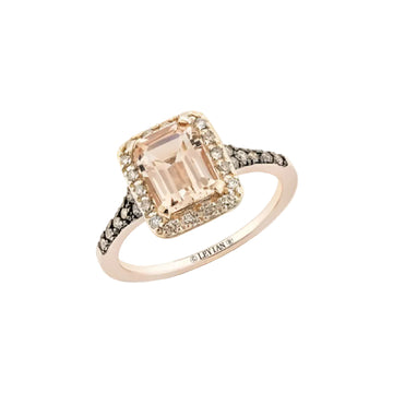 Le Vian Women's 1.16 ct. Peach Morganite, 0.12 ct. Chocolate Diamond and 0.16 ct. Nude Diamond Ring in 14K Strawberry Gold - Size 7