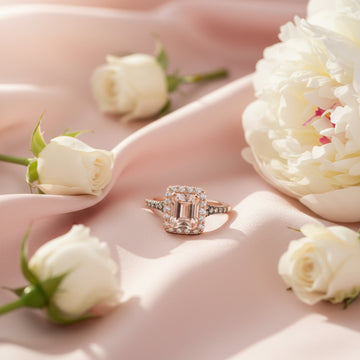 Le Vian Women's 1.16 ct. Peach Morganite, 0.12 ct. Chocolate Diamond and 0.16 ct. Nude Diamond Ring in 14K Strawberry Gold - Size 7