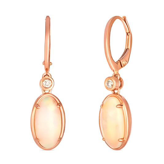 Le Vian Women's 2.37 ct. Neopolitan Opal and 0.05 ct. Nude Diamond Earring in 14K Strawberry Gold