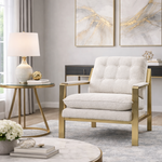 Bayou Boucle 32" Accent Chair by Primitive Collections - Brushed Gold